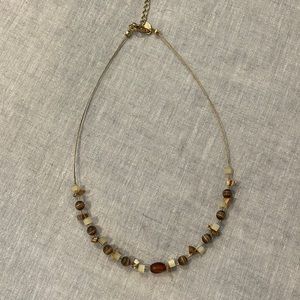 Lia Sophia neutral stone gold necklace